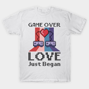 Valentine's Day Gamer Playing Video Game Couples T-Shirt